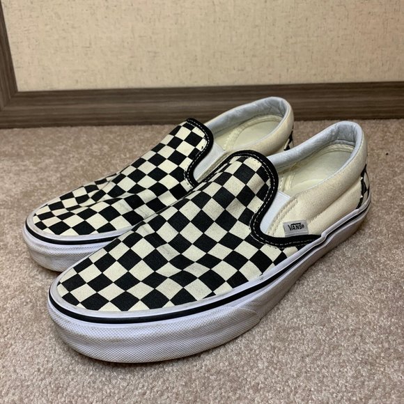 checkered slip on shoes